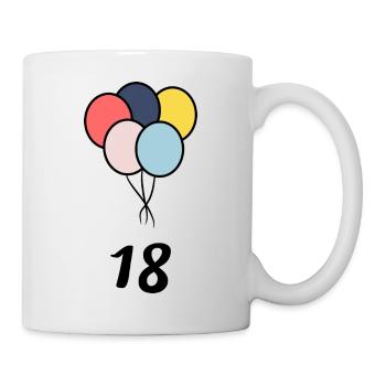 18. 18 ANS. 18e ANNIVERSAIRE. ANNIVERSAIRE 18 ANS. - Mug blanc - blanc - Droite