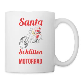 Weihnachtsmann Biker Motorrad Weihnachten - Tasse - Weiß - Rechts