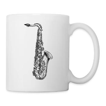 Saxofon - Tasse - Weiß - Rechts