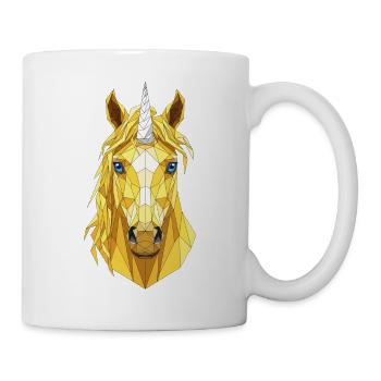 Tête de licorne polygonale - Mug blanc - blanc - Droite