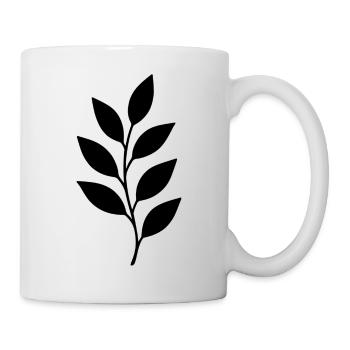 Zweig mit Blättern Silhouette - Tasse - Weiß - Rechts