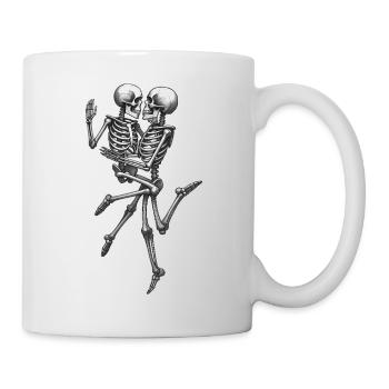 SKELETONS IN LOVE #2 - black & whitev - Mug - white - Right