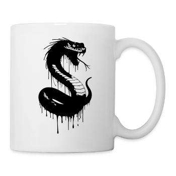 Black snake with dripping ink - Mug - white - Right
