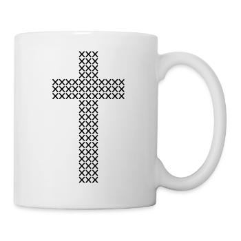 Cross Stitch Cross Pattern - Mug - white - Right