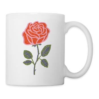 Rose Bloom Textile Print for Clothing - Mug - white - Right