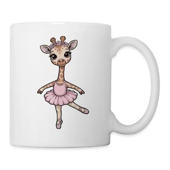 Giraffe Ballerina with Flower Wreath - Mug - white - Right