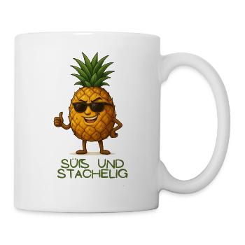Ananas avec style : suspect et piquant - Mug blanc - blanc - Droite