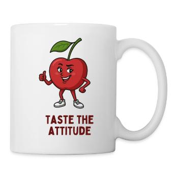 Apfel mit Attitüde Motiv - Tasse - Weiß - Rechts