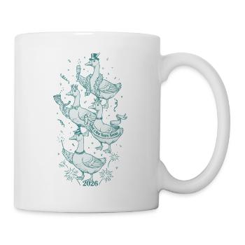 Festliche Neujahrs-Gänsefeier 2026 - Tasse - Weiß - Rechts