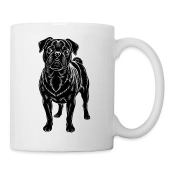 Mops - Tasse - Weiß - Rechts
