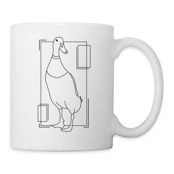Canard coureur dans un design géométrique - Mug blanc - blanc - Droite