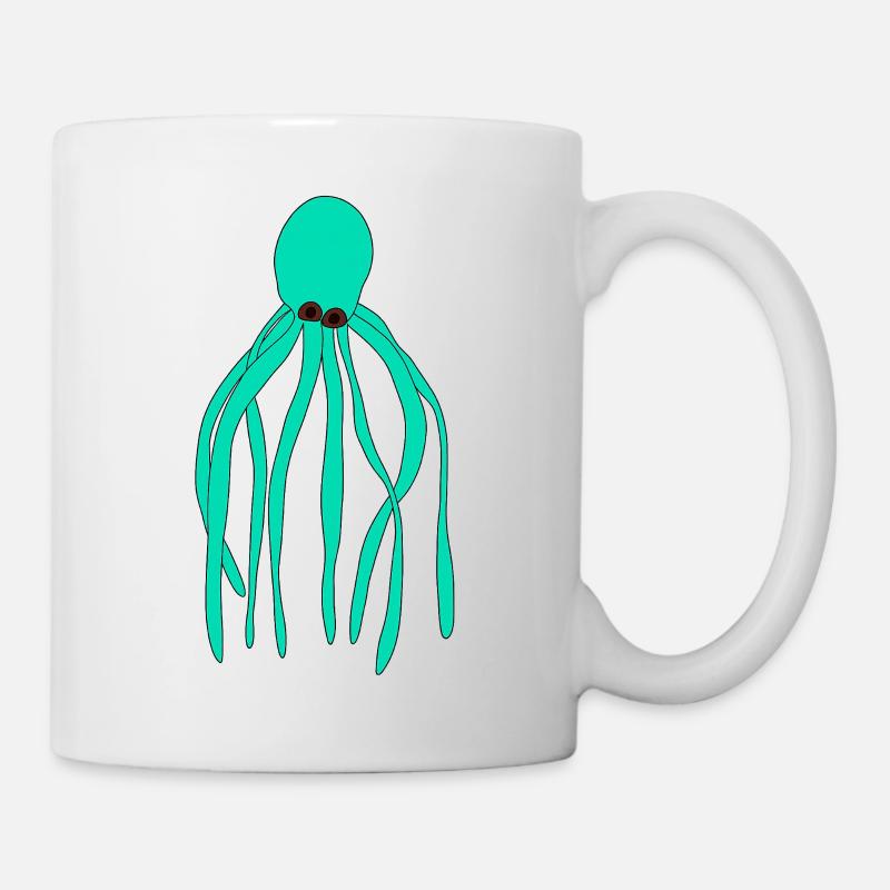 Octopus turquoise - Mug - white