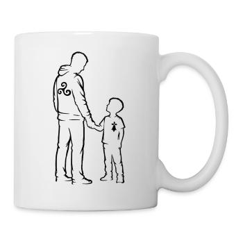 Brittany Vater Sohn Breton Silhouette Triskell - Tasse - Weiß - Rechts
