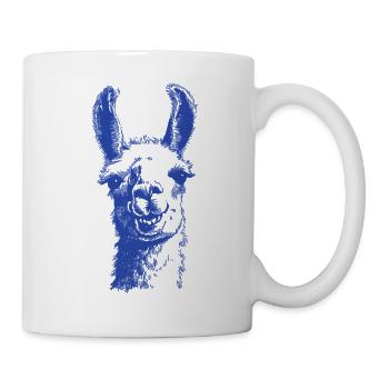 Motif de silhouette du chien bleu - Mug blanc - blanc - Droite