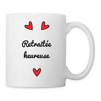 RETRAITEE. RETRAITE. BONNE RETRAITE. ANNIVERSAIRE - Mug blanc - blanc - Droite