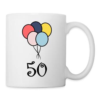 50. 50 JAHRE. 50-JÄHRIGES JUBILÄUM. 50-JÄHRIGES JUBILÄUM. - Tasse - Weiß - Rechts