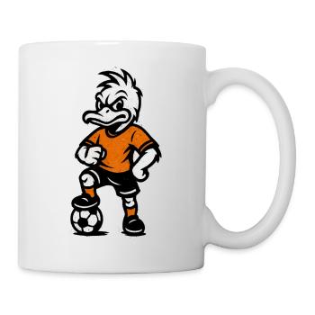Retro-Duck Fußballheld - Tasse - Weiß - Rechts