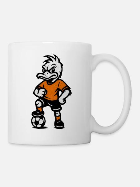 Retro-Duck Fußballheld - Tasse - Weiß