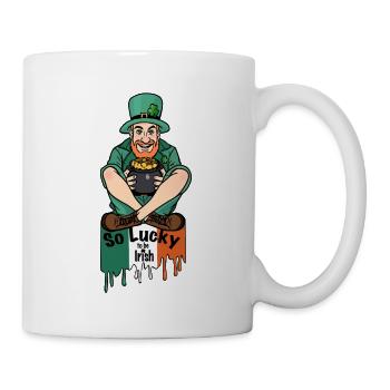 Charme du Leprechaun Pot d’Or, tellement chanceux d’être irlandais - Mug blanc - blanc - Droite