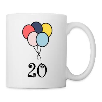 20. 20e ANNIVERSAIRE. ANNIVERSAIRE 20 ANS. 20 ANS. - Mug blanc - blanc - Droite