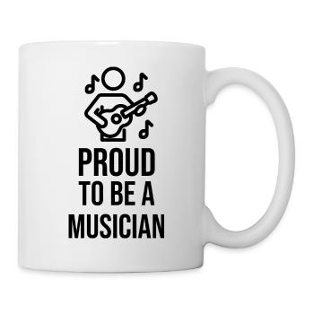 Stolz, Musiker zu sein – Minimalistische Line Art - Tasse - Weiß - Rechts