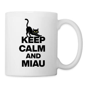 RESTE CALME ET MIAULE ! CHAT ADORE CHAT NOIR - Mug blanc - blanc - Droite