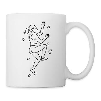 Silhouette du bloc | Grimpeur minimaliste - Mug blanc - blanc - Droite