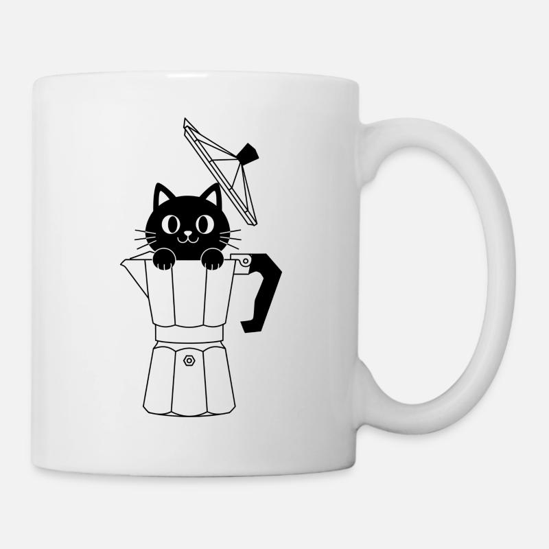 Geometrische Katze mit Bogen - Tasse - Weiß