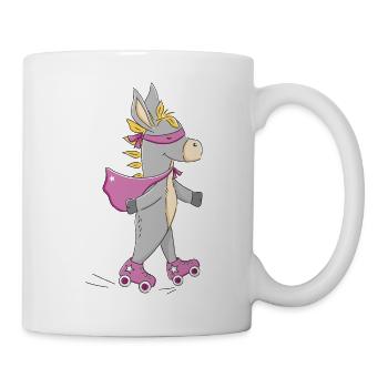 Rollergirl - Donkey Girl with Roller Skates - Mug - white - Right