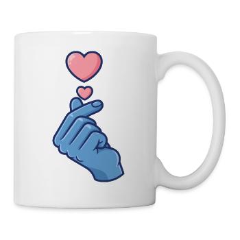 Kpop Koreanische Musik Niedliche Finger Herz Liebe Korea - Tasse - Weiß - Rechts