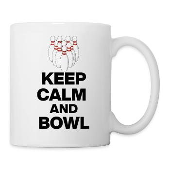 KEEP CALM AND BOWL, STRIKE MEISTER! PIN SNIPER - Tasse - Weiß - Rechts