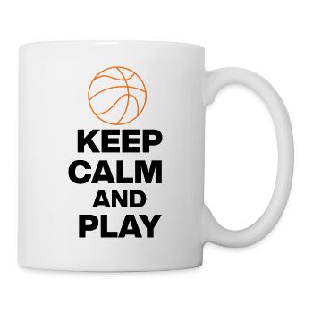 RESTEZ CALMES ET JOUEZ AU BASKET, FANS DE BB GIFT - Mug blanc - blanc - Droite