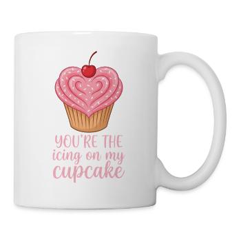 Du bist das Sahnehäubchen auf meinem süßen Cupcake-Dessert Liebe - Tasse - Weiß - Rechts