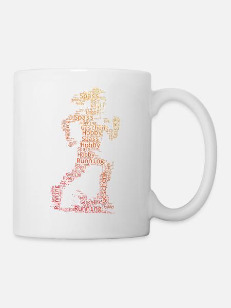 Puristisches Running Thema - Tasse - Weiß