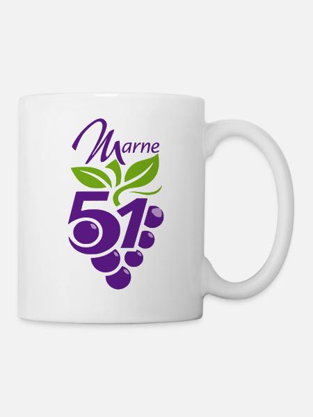 Marne 51 Rebe und Trauben - Tasse - Weiß