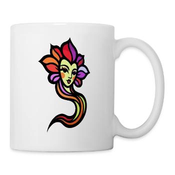 Sonnengöttin in Regenbogenfarben - Tasse - Weiß - Rechts