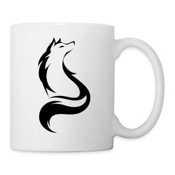 Künstlerischer Wolf, Wildtiersymbol - Tasse - Weiß - Rechts