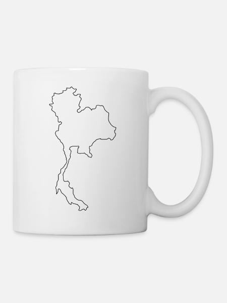 Thailand-Kartenübersicht - Tasse - Weiß