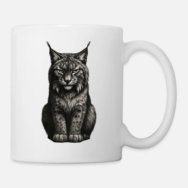 Portrait du chat noir et blanc - Mug blanc - blanc