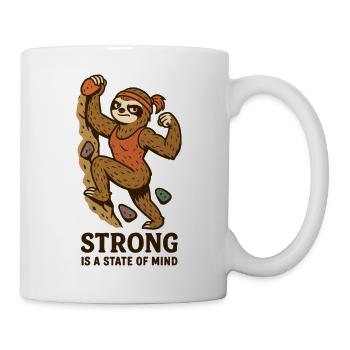 Strong Is a State of Mind – Boulder Faultier Frau - Tasse - Weiß - Rechts