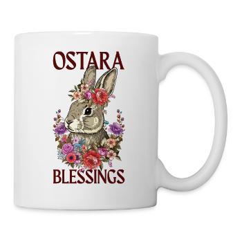 Ostara Blessings Happy Easter Rabbit Floral - Mug - white - Right