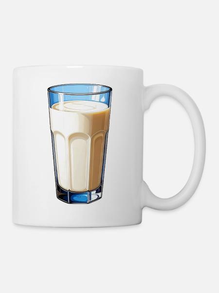 Ein Glas Milch - Tasse - Weiß