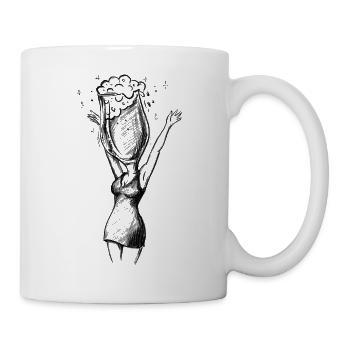 Junggesellenabschied Bier - Illustration - Tasse - Weiß - Rechts