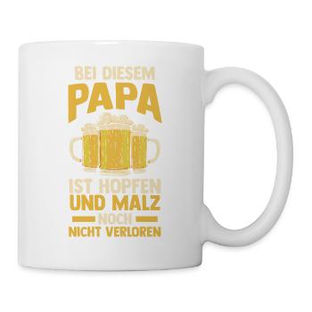 Bière, fête des pères, papa, papa - Mug blanc - blanc - Droite