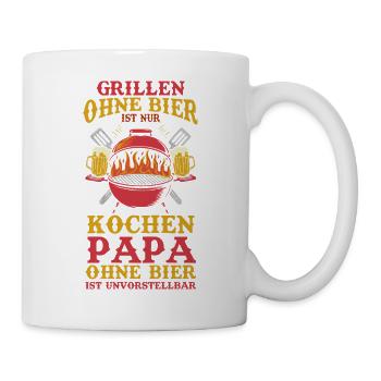 Bière, fête des pères, papa, papa - Mug blanc - blanc - Droite