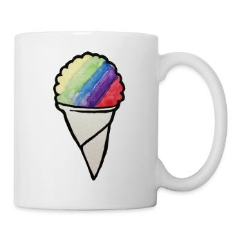 Regenbogen-Aquarell-Cremekegel - Tasse - Weiß - Rechts