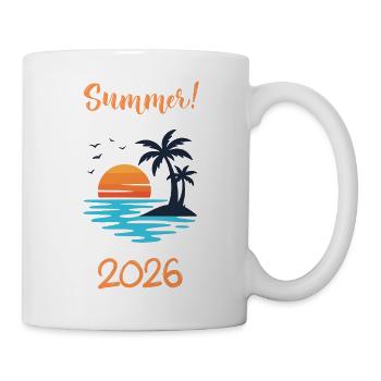 Summer 2026 Sonnenuntergang Strand Urlaub Shirt - Tasse - Weiß - Rechts