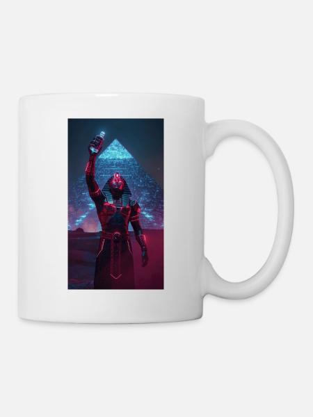 Pharao im Neonlicht - Tasse - Weiß