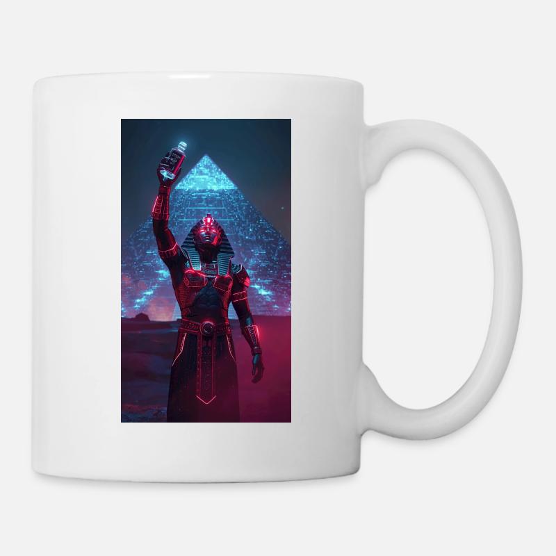 Pharaon en lumière néon - Mug blanc - blanc