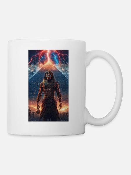 Donnerpharao vor der Pyramide - Tasse - Weiß